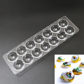 

DIY 14 Cavities 3D Sphere Ball Shaped Hard Polycarbonate Moulds Mold For Chocolate Candy Baking Pastry Tools Chocolate Mold