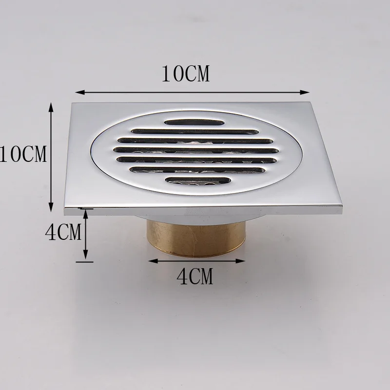 Bathroom Floor Drain Square Copper Anti-odor Drainer Balcony Home Kitchen Supplies