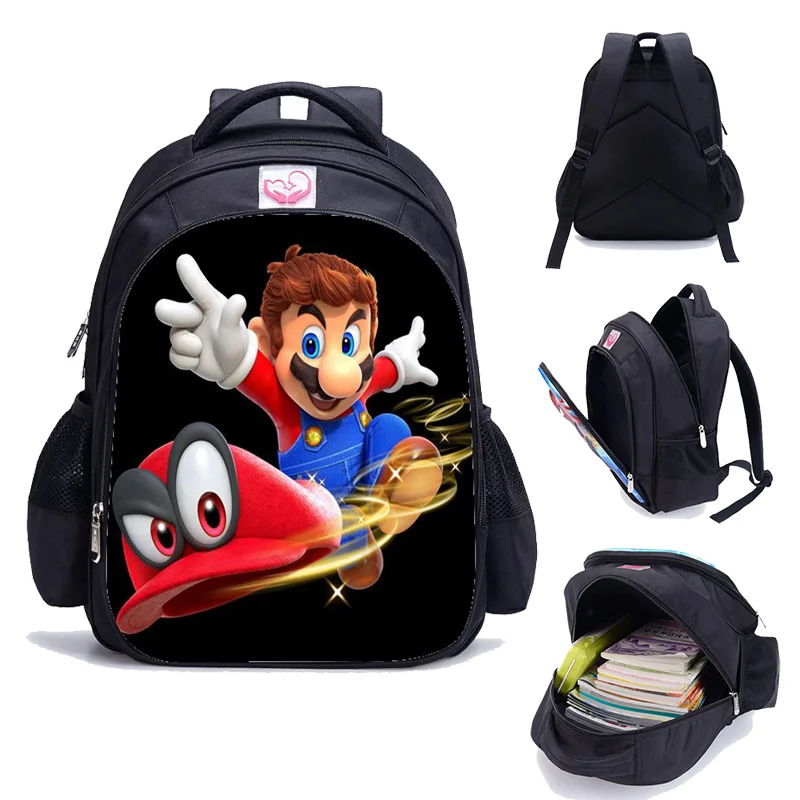Рюкзаки Sac Dos 16 дюймов Аниме Mochila Super Mario для школьников девочек подростков