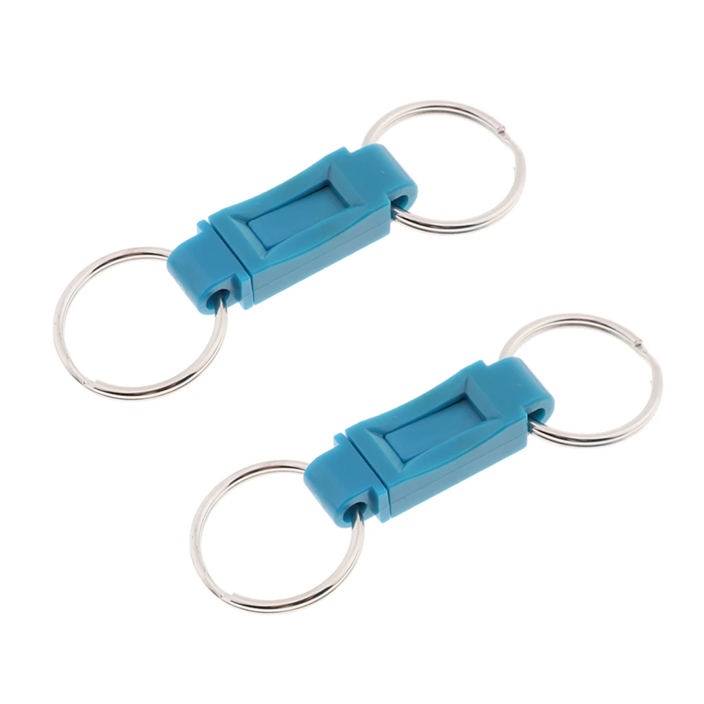 2 Pieces Breakaway Key Ring Separate House Car Keys Quick Release Keychain Ring Clip Keyring Men's Jewelry