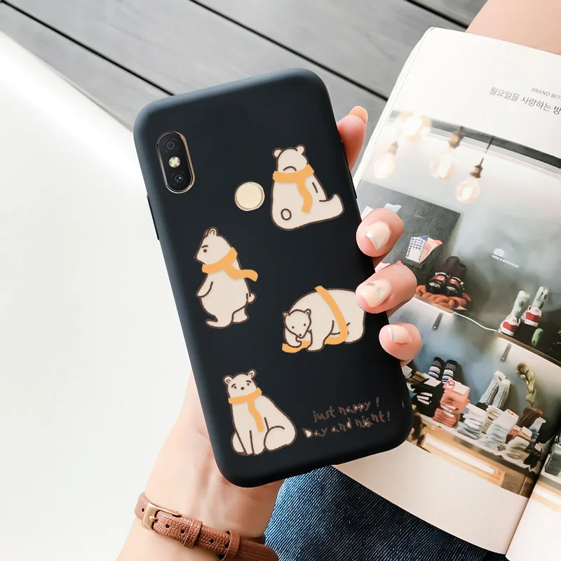 TPU Shell Black Soft For XIAOMI Redmi S2 Case Silicone Matte Fundas For Redmi S2 Case Personality Cute Cartoon Phone Case Cover leather phone wallet Cases & Covers