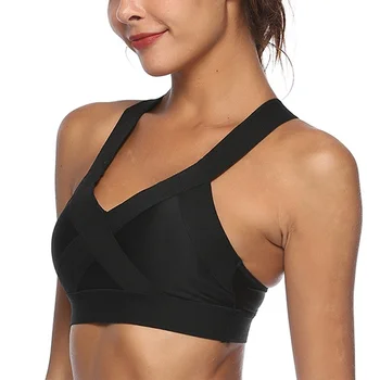 

Women Sport Bra Jogging Vest Spaghetti Strap Exercise Fitness Top Ladies Training Gym Sling Sports Back Cross 2020 Bras