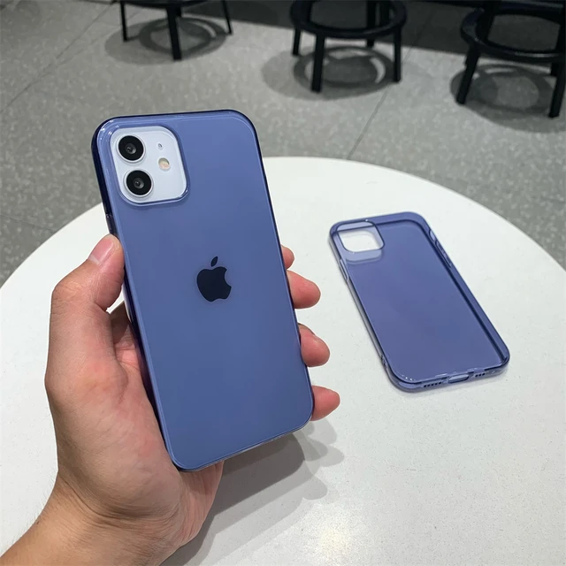 ネイビーブルーのクリア携帯電話ケース,iPhone 13 12 11 pro max xs xr 