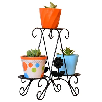 

European Console, Wrought Iron Multilayer Mini Flower Sitting Room Desktop Basket Frame Ready Fleshy Flower Pot Is Small