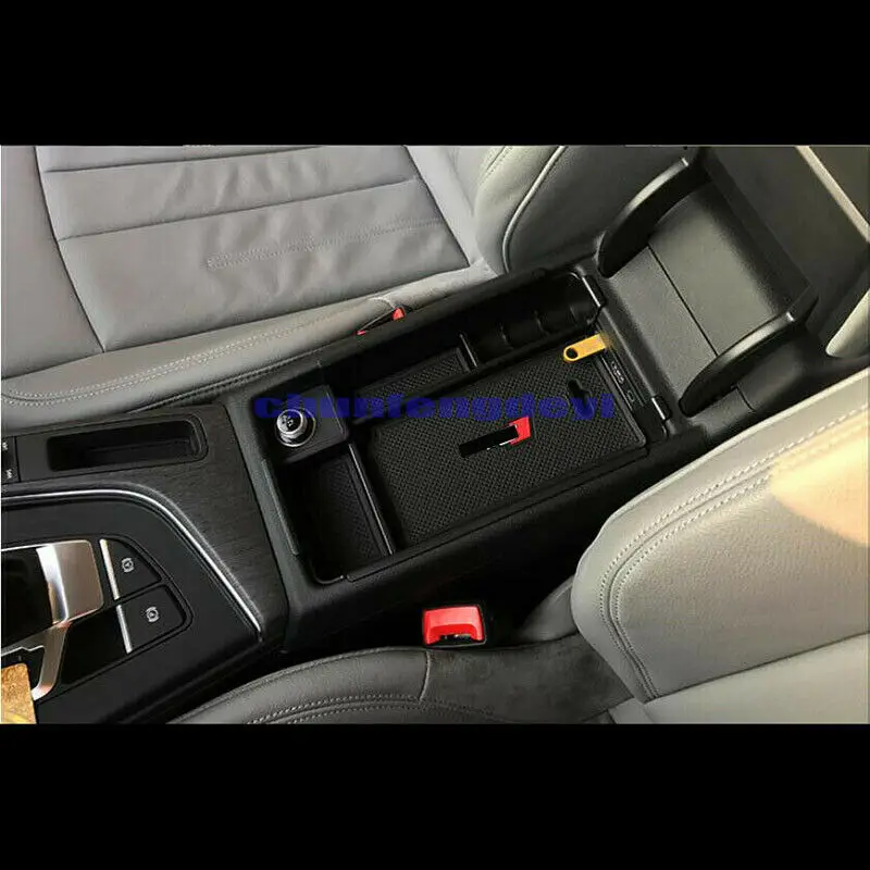Car modification Car accessories Center Console Armrest Storage Box Organizer Tray For Audi A4 B9