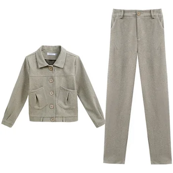 

Fashionable Tall Suit Woman Spring Autumn New Fund Foreign Temperament Autumn Outfit High Waist Trousers Two Sets