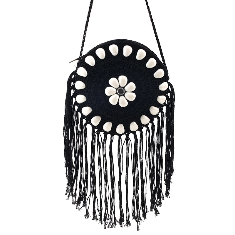 

New Pretty Women Straw Bag Summer Beach Rattan Messenger Shoulder Bags for Ladies Tassel Wicker Weave Bag Fashion