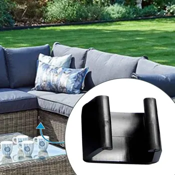 

10pcs Black Wicker Furniture Clips Outdoor Patio Portable Connect Sectional Sofa Practical Garden Rattan Chair Home Plastic