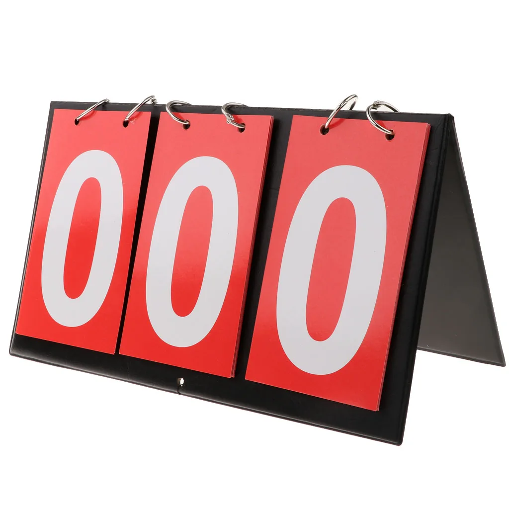 3 Digit Durable Sports Equipment Flip Scoreboard PVC Cards for Basketball, Table Tennis, Volleyball