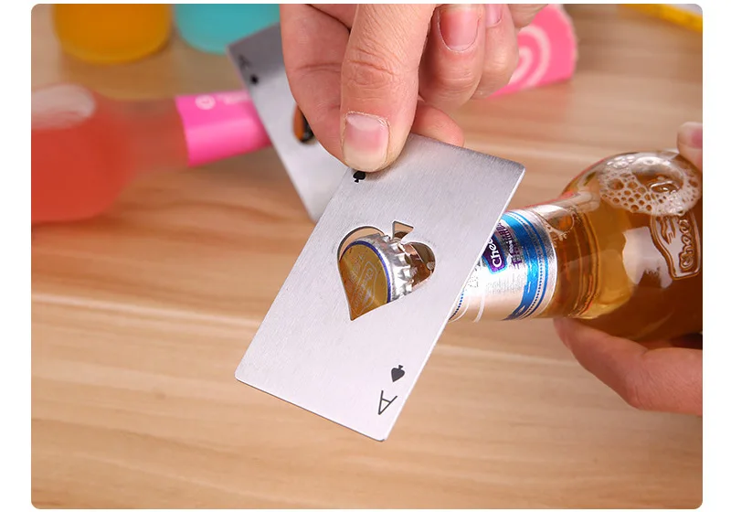 Открывалка для пива из 2 предметов с игральной картой Ace of Spades Poker Soda из нержавеющей стали открывалка для бутылок