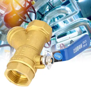 

DN25 Brass Ball Valve G1in Y-Type Filter Ball Valve Brass One Way Female Thread Valve for Water