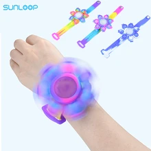 

Luminous Fidget Spinner Bracelet Spinning Led Push Simple Dimple Figet Toys for Children Antistress Sensory Lighted Toy Kid Gift