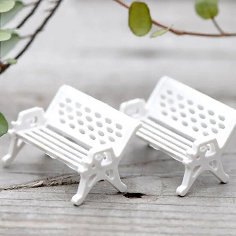 2 Pcs Bench Fairy Doll Chairs Terrarium Moss Decor Figurines Miniature Ornament Miniature Figurines Garden Miniatures Micro Landscape Accessories