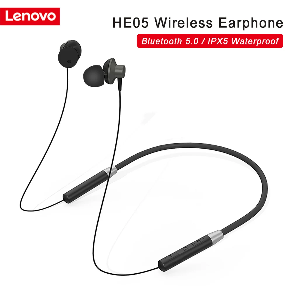 Наушники Lenovo Bluetooth 5 0 IPX5 водонепроницаемые Беспроводные спортивные наушники