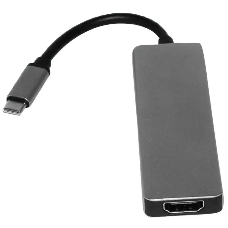 TC104H usb type-C концентратор 5 в 1 адаптер алюминиевый сплав серый и компактный преобразователь для 4K HDMI 2 USB кардридер