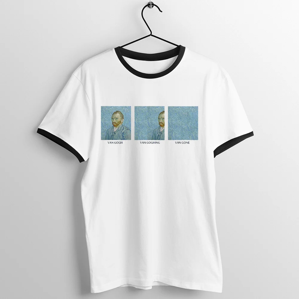T Shirt Unisex Black Trim Vase with Daisies By Vincent Van Gogh Starry Night Awesome Printed Tee