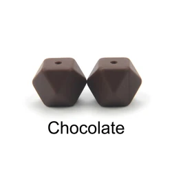 LOFCA Premium Silicone Beads - Hexagon Design for Jewelry Crafting and Accessories, 10PCS (Chocolate)