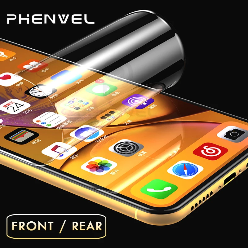 Передняя + задняя Гидрогелевая Защитная пленка для Iphone xr xs max iphone7 8 plus экрана из