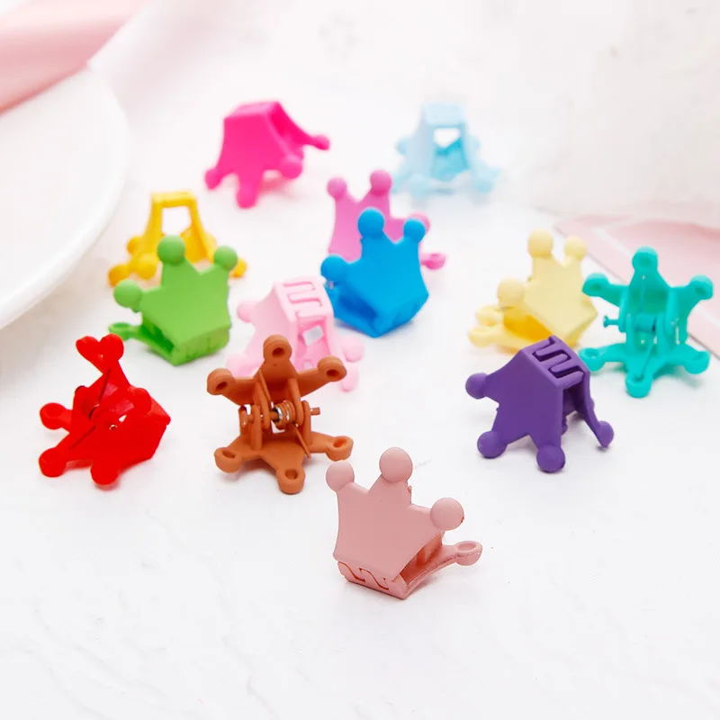 30Pcs/Pack Cute Cartoon Candy Color Hairpins Mini Claw Clips Crown Flower Rabbit Ears Barrettes Headdress For Women Girls Kids