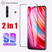 2 in 1 Tempered Glass For Xiaomi Redmi note 8 Pro Full cover for redmi note8pro Screen Protector mi8 proCamera Toughened lens