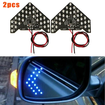 

BLUE Car rearview mirror light​ 12V For Cars Trucks Motorcycles Accessory Parts Replacement 2PCS Arrow