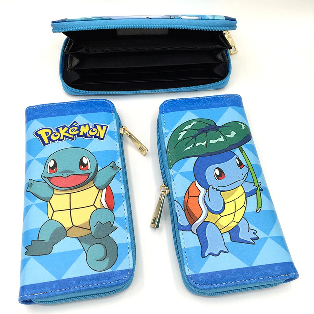 Аниме Покемон Пикачу на молнии PU кошелек Bulbasaur Eevee кожаный кошелек с держателями карт слоистые мальчики девочки длинная монета мультфильм печать сумочка