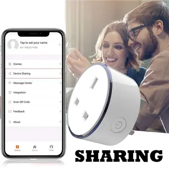 

UK Smart Socket Plug LED WiFi Remote Control With Alexa Timing On/off The Power Samrt Google Home Electric Mini Socket TSLM1