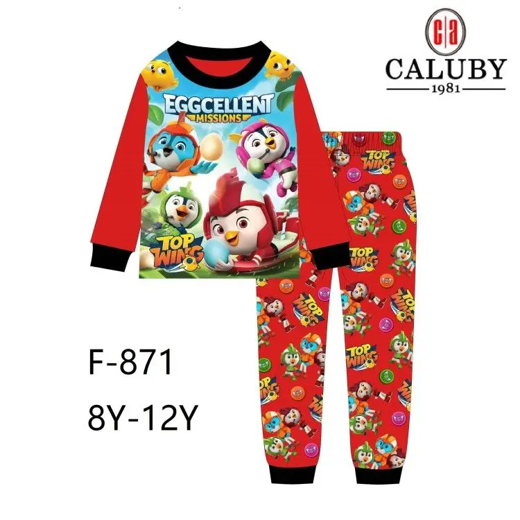 Пижамы с крыльями для мальчиков и девочек г., детская одежда с героями мультфильмов детские весенние пижамные комплекты для От 8 до 12 лет, F-870 871