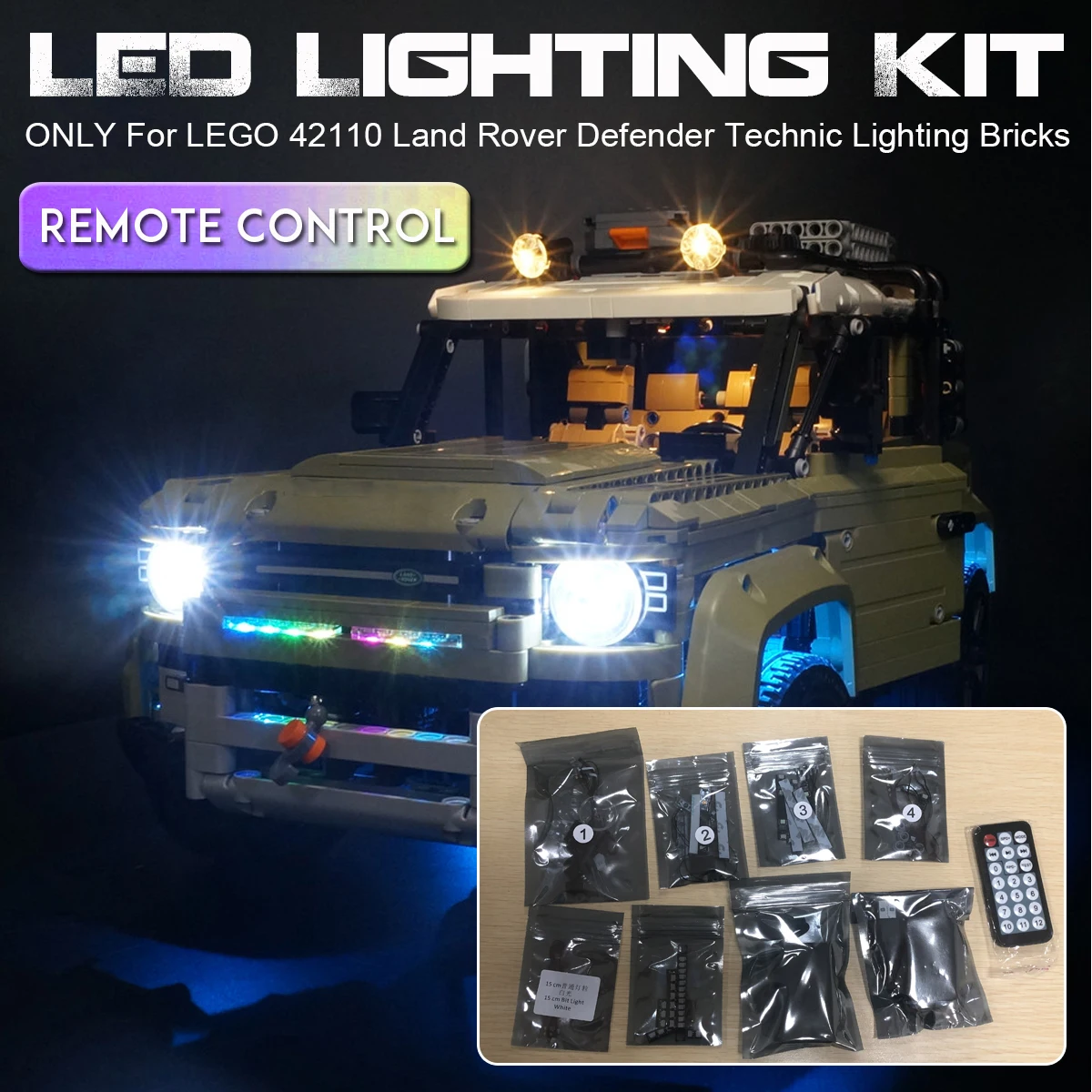 LED Light Lighting Kit ONLY For LEGO 42110 Technic Land Rover Defender Car Toys