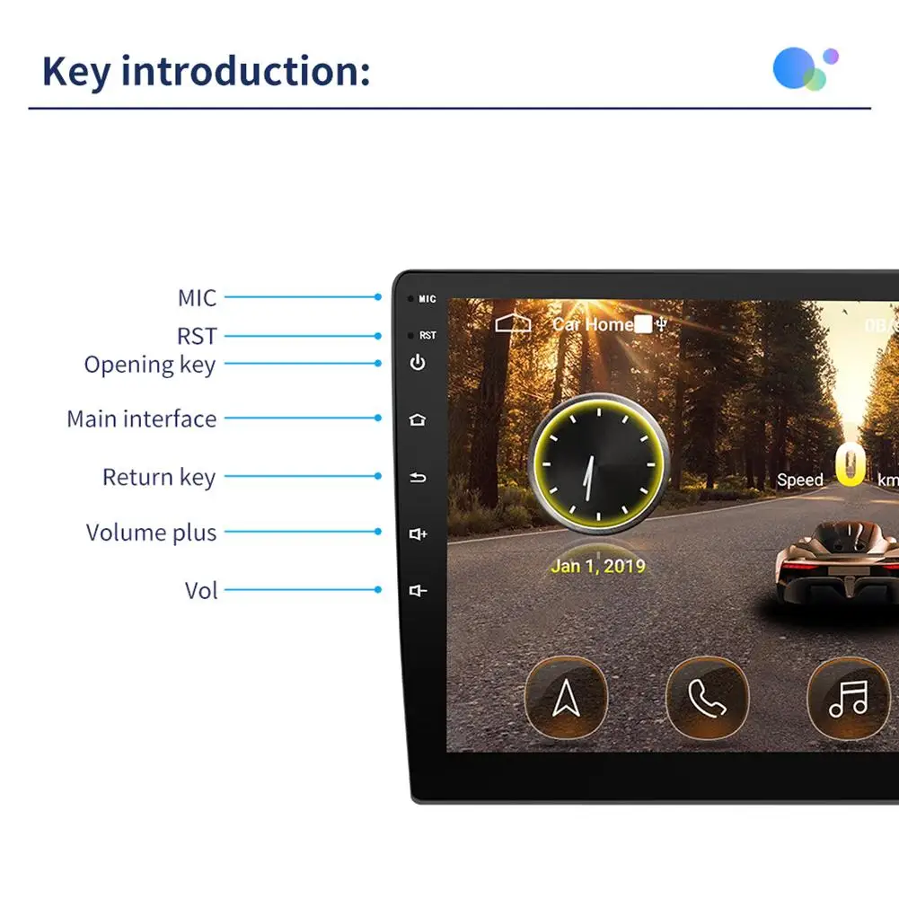 Радио Автомобильное 9/10. 1 дюймов Android 8,1 16G HD сенсорный экран Bluetooth gps навигация wifi доступ в Интернет многофункциональное радио