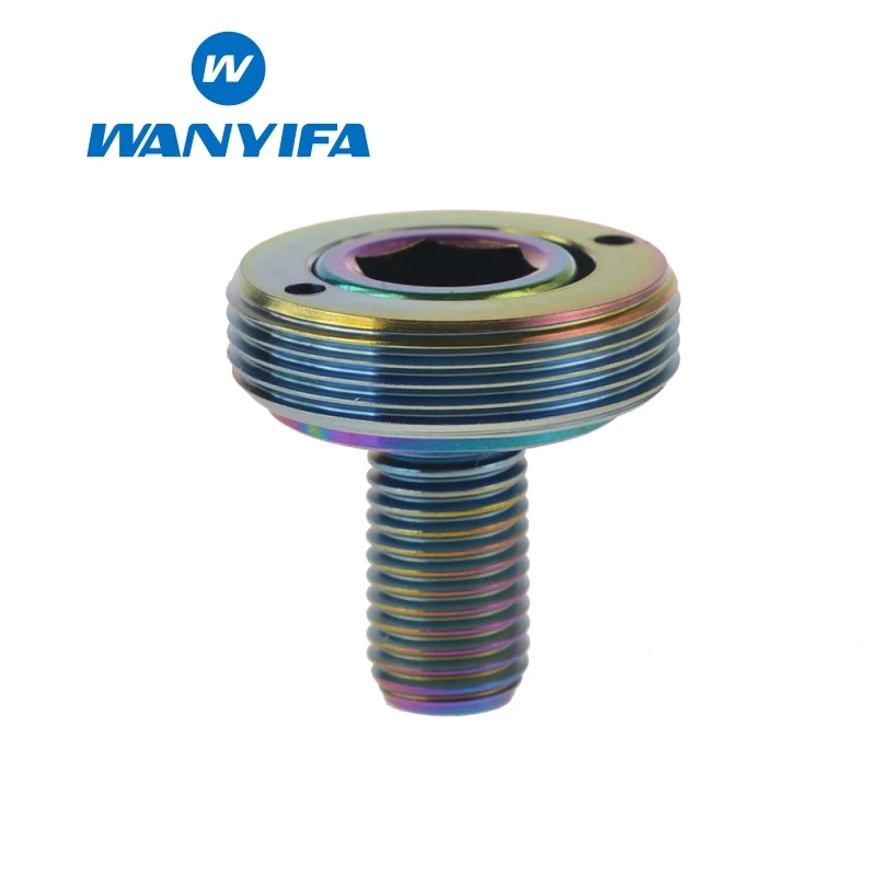 Rainbow Wanyifa M8x15mm Bicycle Bottom Bracket Crank Titanium Bolt 1pcs M8X15 Bolt+1pcs Cover+1pcs Gasket for Bicycle Crank Chainwheel - Цвет: Rainbow