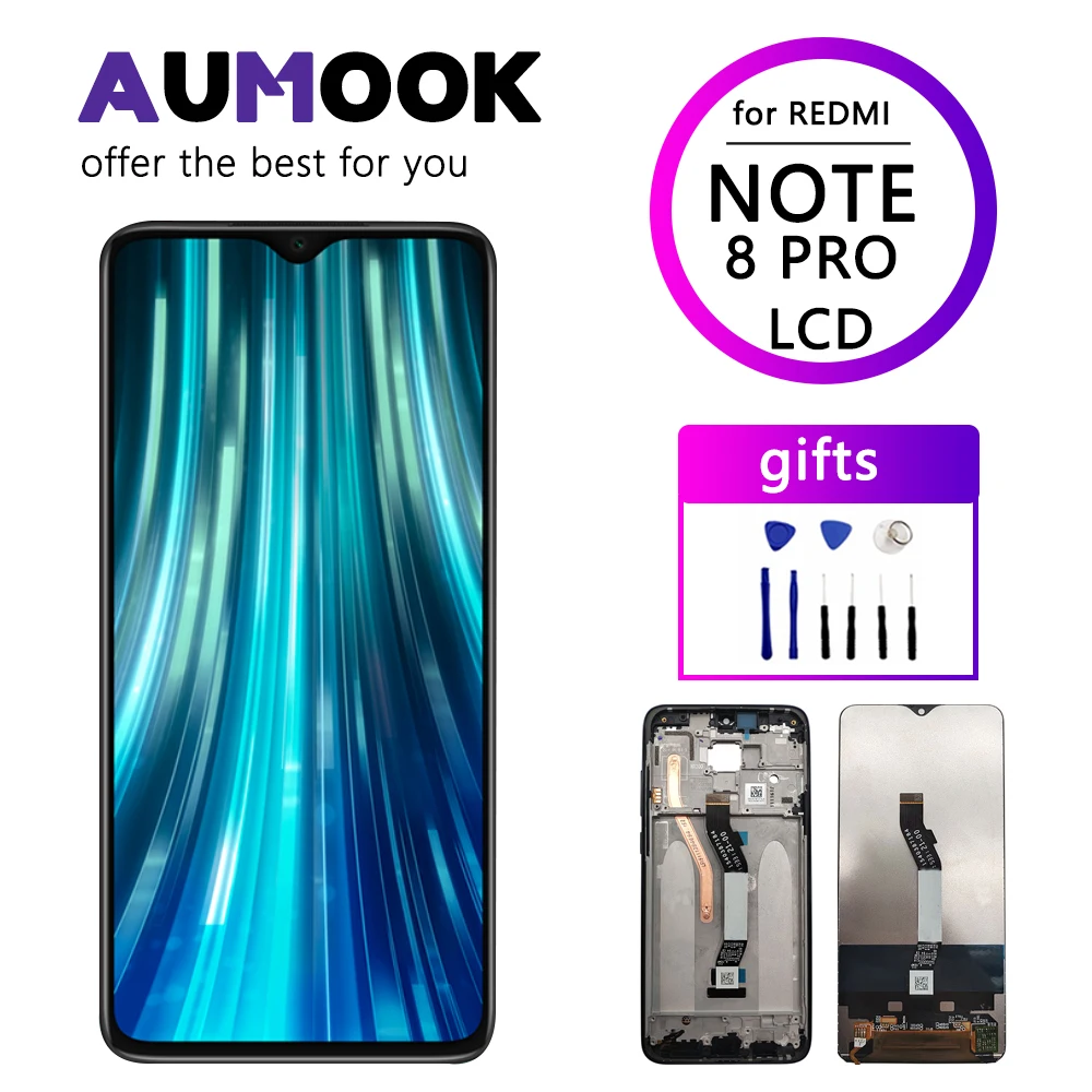 ЖК дисплей для Xiaomi Redmi Note 8 Pro FHD с рамкой дигитайзер экран Замена pro экран|Экраны