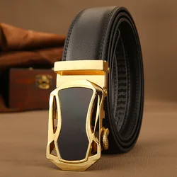 2021 Men's Belt Genuine Leather Belt Cowhide Pant Belt for Men's Automatic Buckle Korean Style Fashion New Brand Luxury Belt
