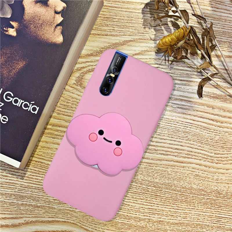 Силиконовый чехол для мобильного телефона с изображением персонажа мультфильмов держатель Крышка для Vivo V15 V5 V9 V11i Pro Lite Plus V17 NEO девушка милый подставка защитные чехлы