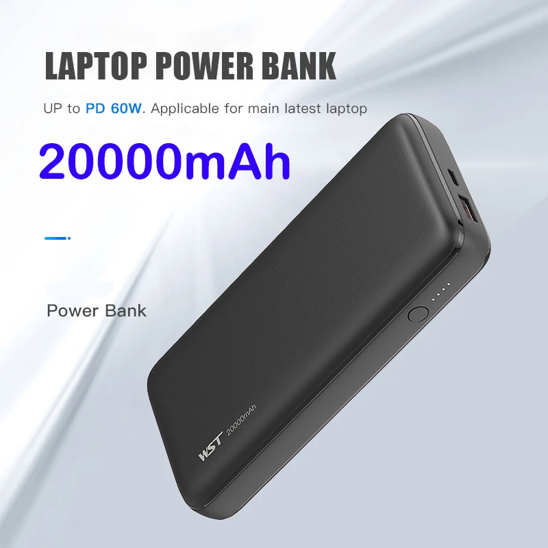 Power Bank 20000mAh PD 60W Fast Charging for Huawei P30 P40 Laptop Powerbank Portable External Battery Charger for iPhone Xiaomi wireless charging power bank