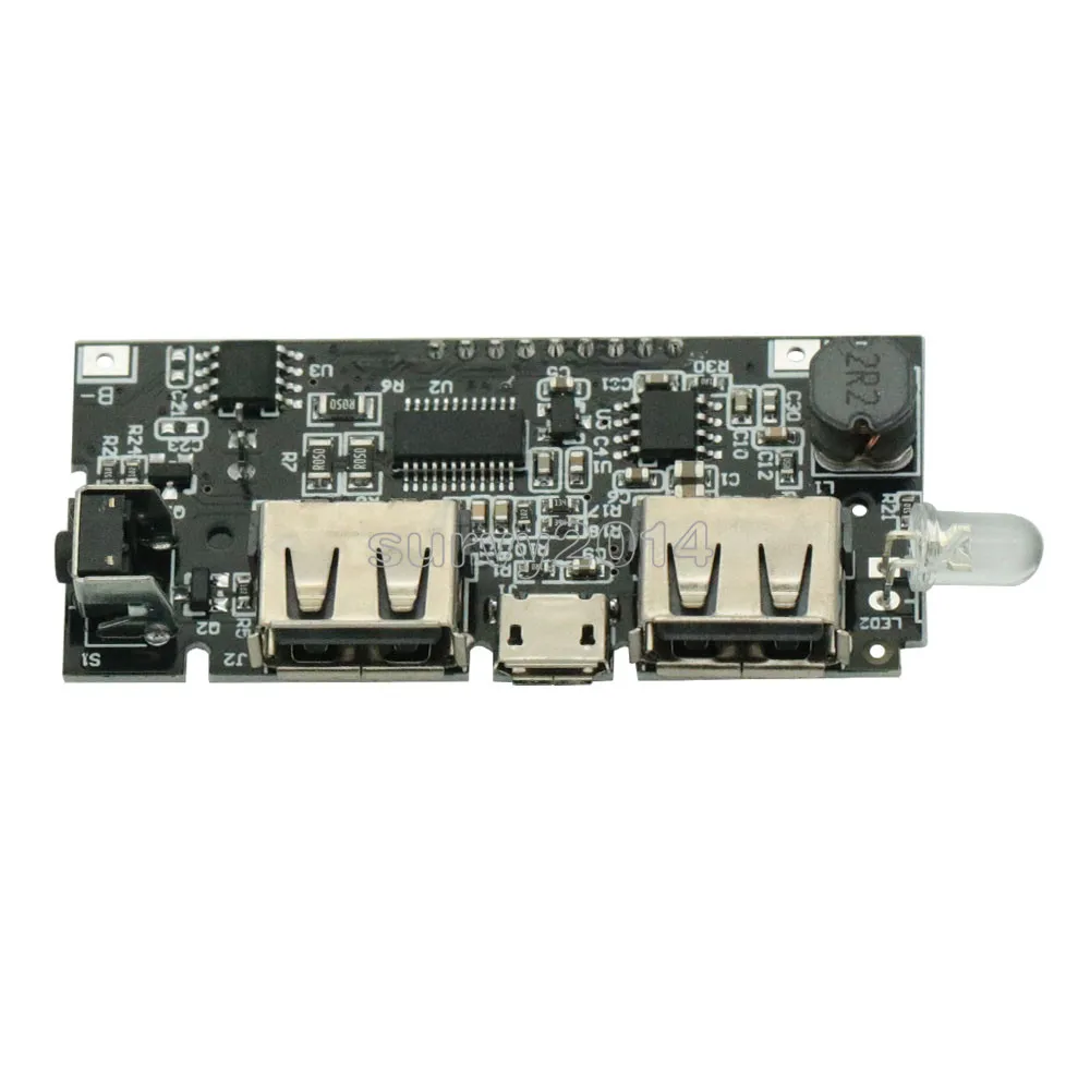 Двойной USB 5V 1A 2.1A мобильный Банк питания 18650 зарядное устройство PCB модуль питания аксессуары для телефона DIY светодиодный ЖК-модуль платы