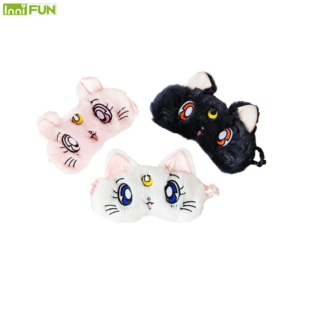 

3D Soft Eyeshade Anime Sailor Moon Sleeping Shade Cover Nap Cartoon Plush Eyepatch Sleep Mask 3 colors optional