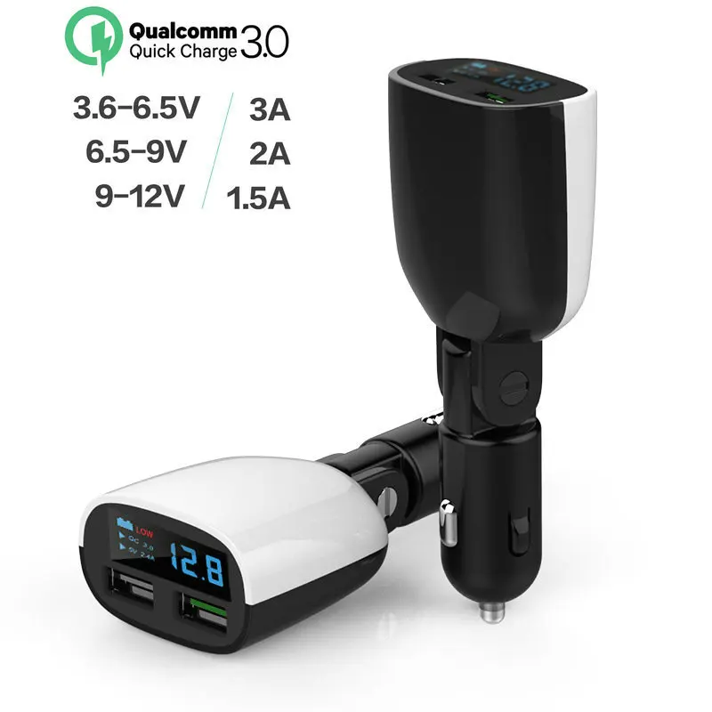 2 USB QC3.0 автомобильное зарядное устройство для сотового телефона gps плеер PDA