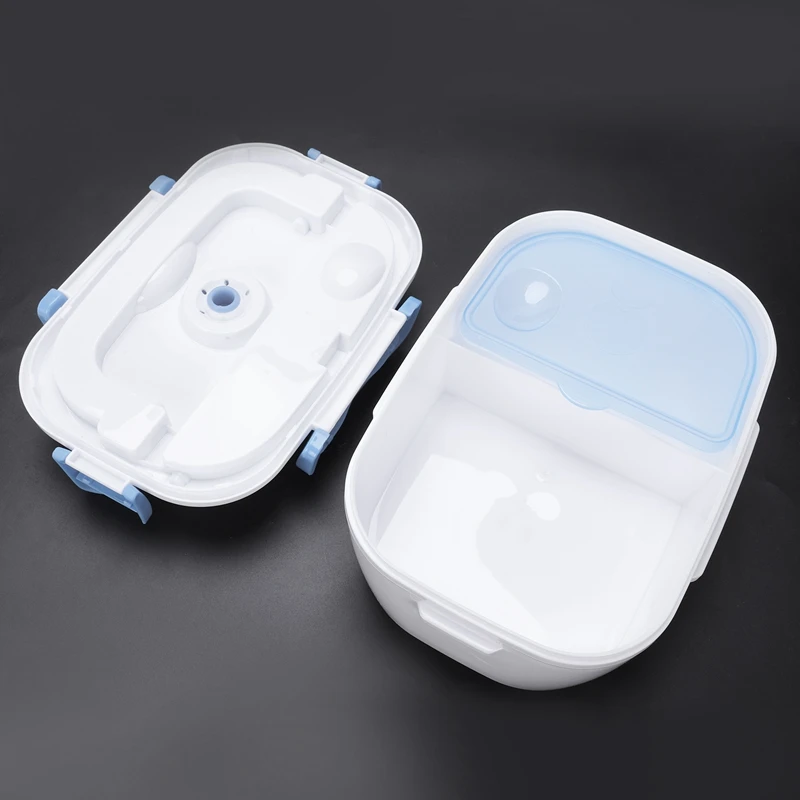 Eu Plug Portable Electric Lunch Box Heated Meal Prep Rice Food Warmer Dinnerware Sets For Kid Bento Box Travel/Office Blue