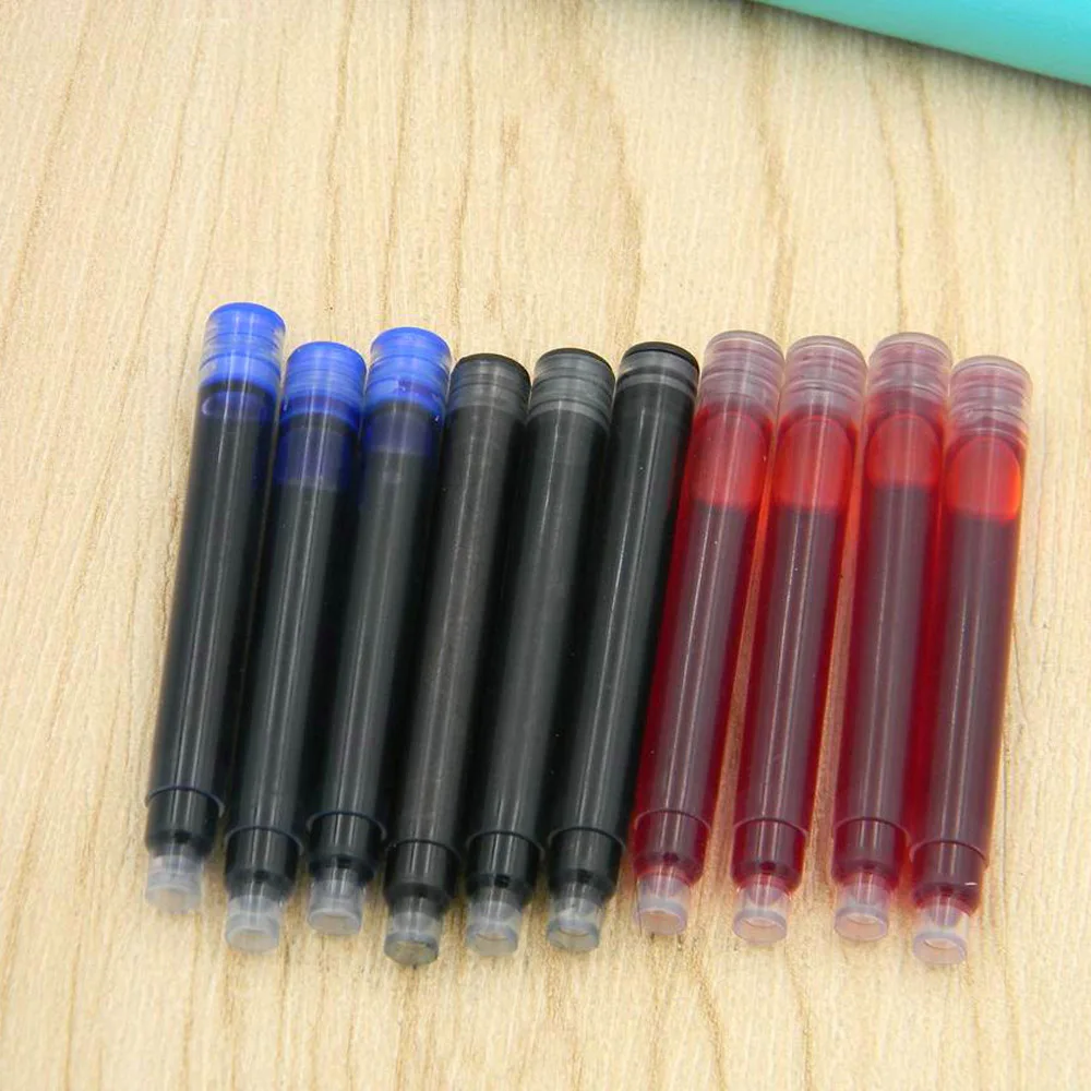Fountain Pen Ink Fountain Pen ink RED BLUE OR BLACK Standard replacement 2.6MM 10pc Stationery Office school supplies Writing