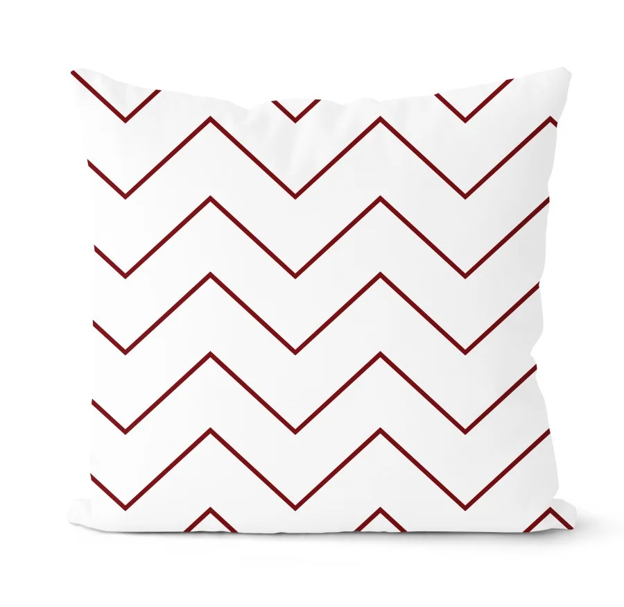 

Yaapeet 1pc Geometric Cushion Cover Red Striped Pillowcase Decorative Retro Folral Printed Cushion Cover for Living Room