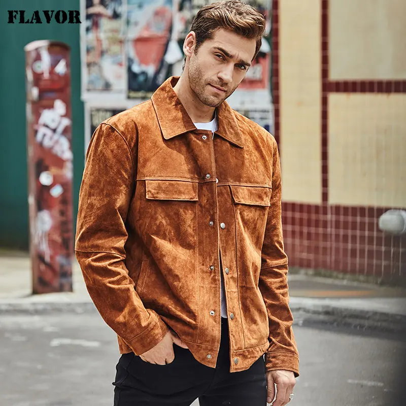 Мужская джинсовая куртка FLAVOR из натуральной свиной кожи | одежда