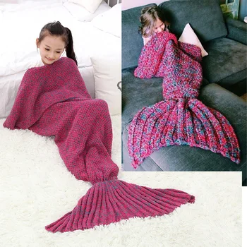 

2020 Mermaid Blanket Summer Airable Blanket Loop Yarn Knitted Blanket Adult Blanket Children's Parent-Child Blanket