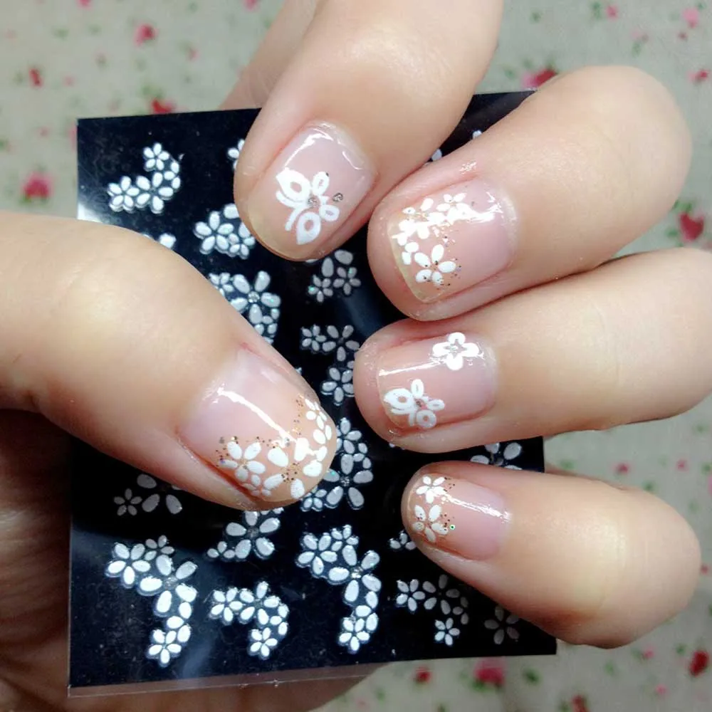 30 листов смешанных цветов Цветочный Дизайн стикеры 3d на ногти nail art Наклейки для