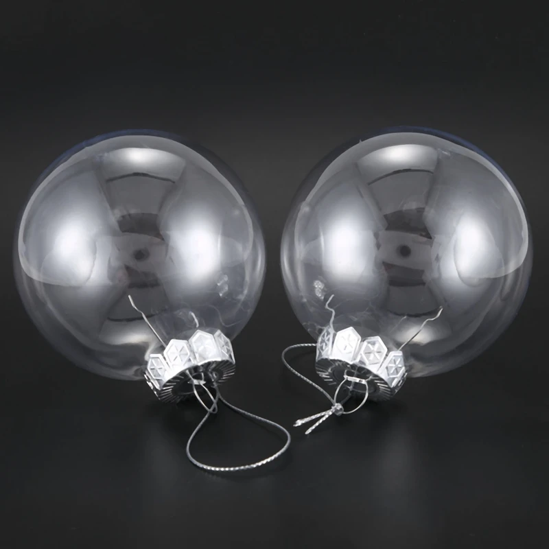 Practical Boutique Clear DIY Baubles Shatterproof Seamless Plastic XMAS Ball Home Tree Decor Gift- 80mm QTY:4