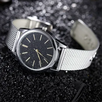 

Mens Watch Starry Sky Embellishment Watch Stainless Steel Mesh Belt Watches Business Luxury Wrist Watch Mens Relogio Masculino