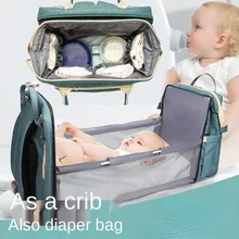 Bolsa de maternidad para pañales de bebé, bolsa de pañales para mamá, hombros, cuna plegable, mochila para madre