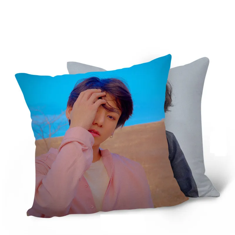 JUNG KOOK Kpop Bangtan мальчики поддельные любовь себя ответ оторвать ее квадратный диван подушка Ким Тхэ Hyung Suga Jimin Jung Kook Jin 40 см* 40 см - Цвет: JUNG KOOK