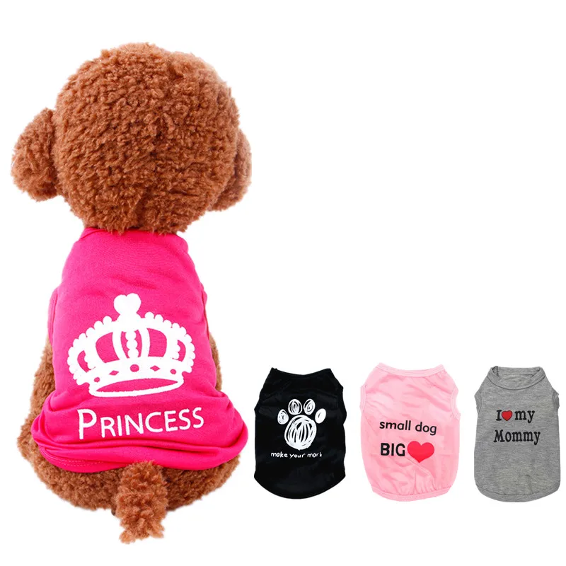 Chihuahua Clothing Pet-Vest Dog-Coat Puppy T-Shirt Small Dogs Princess-Printed Cotton