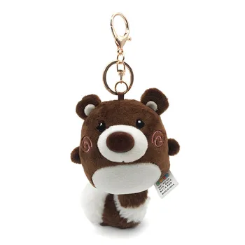 

Kawaii Stuffed Animal Plush Key Chains Toys Big Tail Bear Bag Charms Backpack Pendant Doll Key Ring For Girls Women 15CM